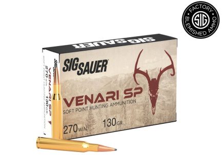 Buy Sig Sauer 270 Winchester, 130GR, VENARI Soft Point Hunting-Blemished Online