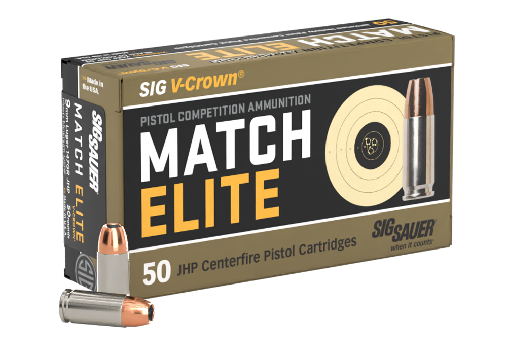 Buy Sig Sauer 9MM, 147GR, Match Elite Competition JHP  Pistol Ammo Online