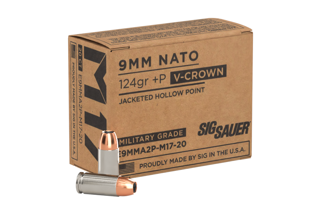 Buy Sig Sauer 9MM +P, 124GR, ELITE V-CROWN M17, JHP, BOX/20 Pistol Ammo Online